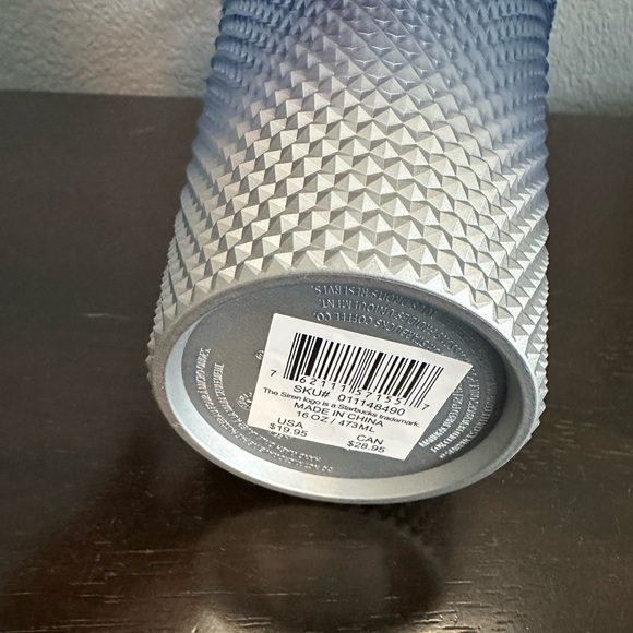 Starbucks blue silver ombré tumbler w/straw, bright and blingy! Metallic, NWT. - Picture 9 of 9